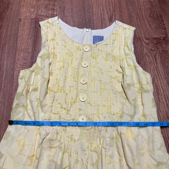 Rabbit Rabbit Designs Yellow Floral Sleeveless Fit Flare Dress Size Medium - Picture 10 of 11